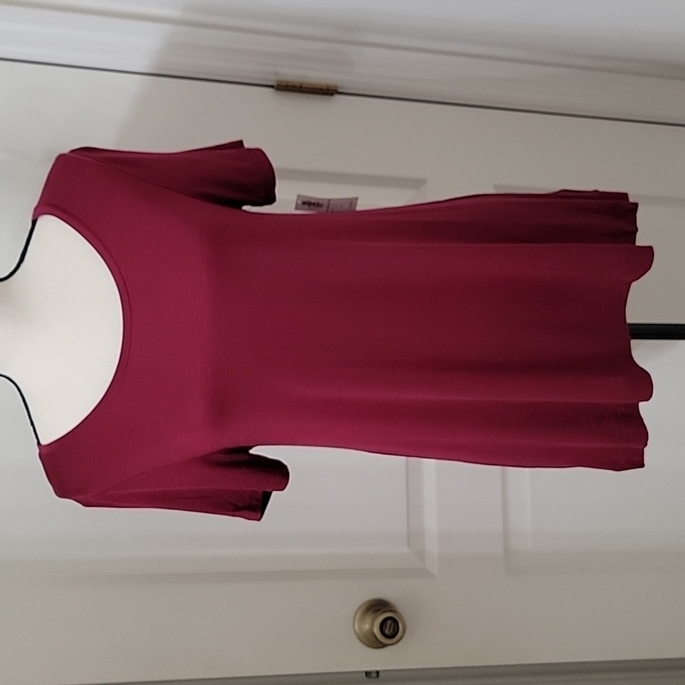 Old Navy Size S Burgundy / Wine Colored Short Sleeve Hi-Low Hem T-Shirt, NEW